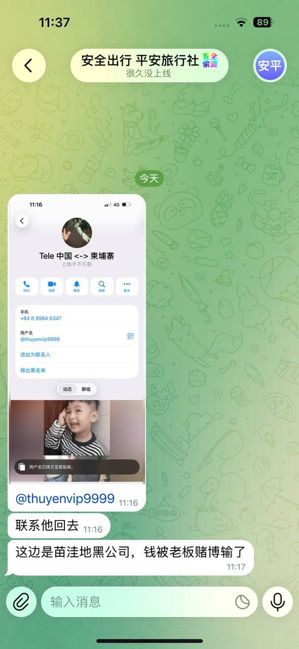 紧急曝光诈骗团伙【平安旅行】利用偷渡回国名义骗钱