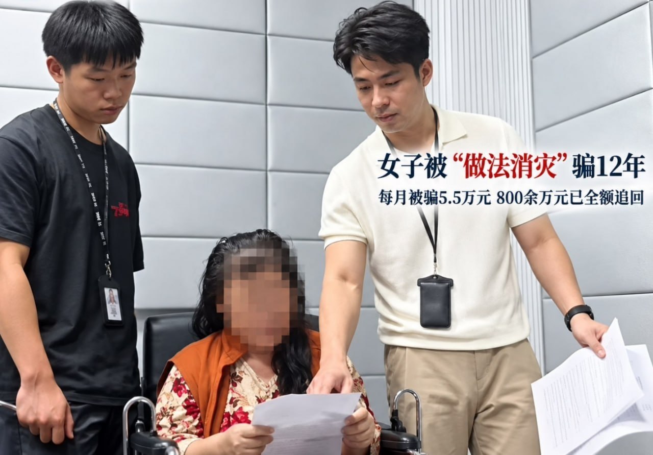 广东警方通报一起持续12年的诈骗案。深圳女子吴女士被亲戚黄某以“通灵消灾、请高僧…