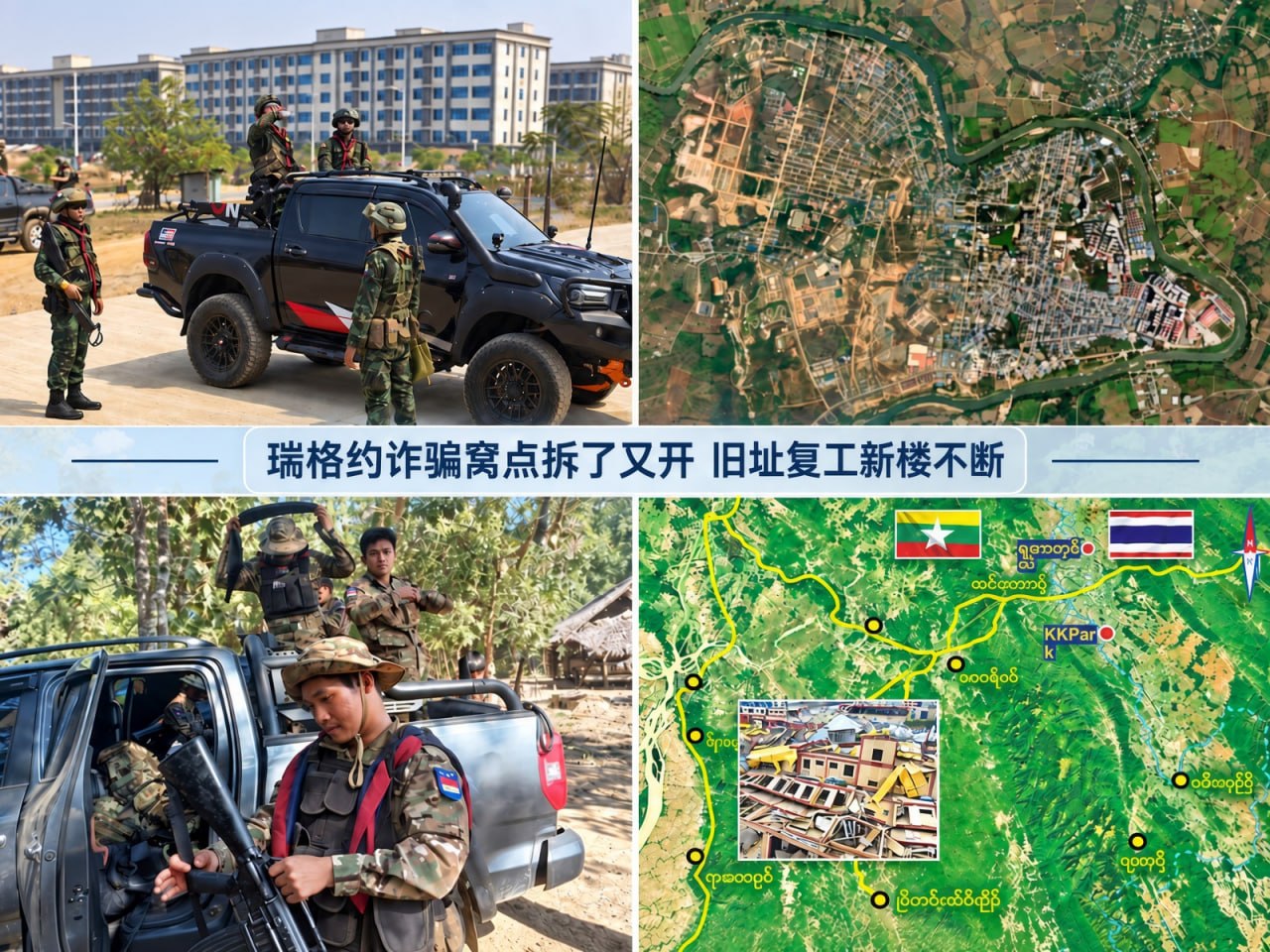缅甸克伦邦妙瓦底北部瑞格约(水沟谷)的网络诈骗活动持续复苏,原有窝点重启运营,周…