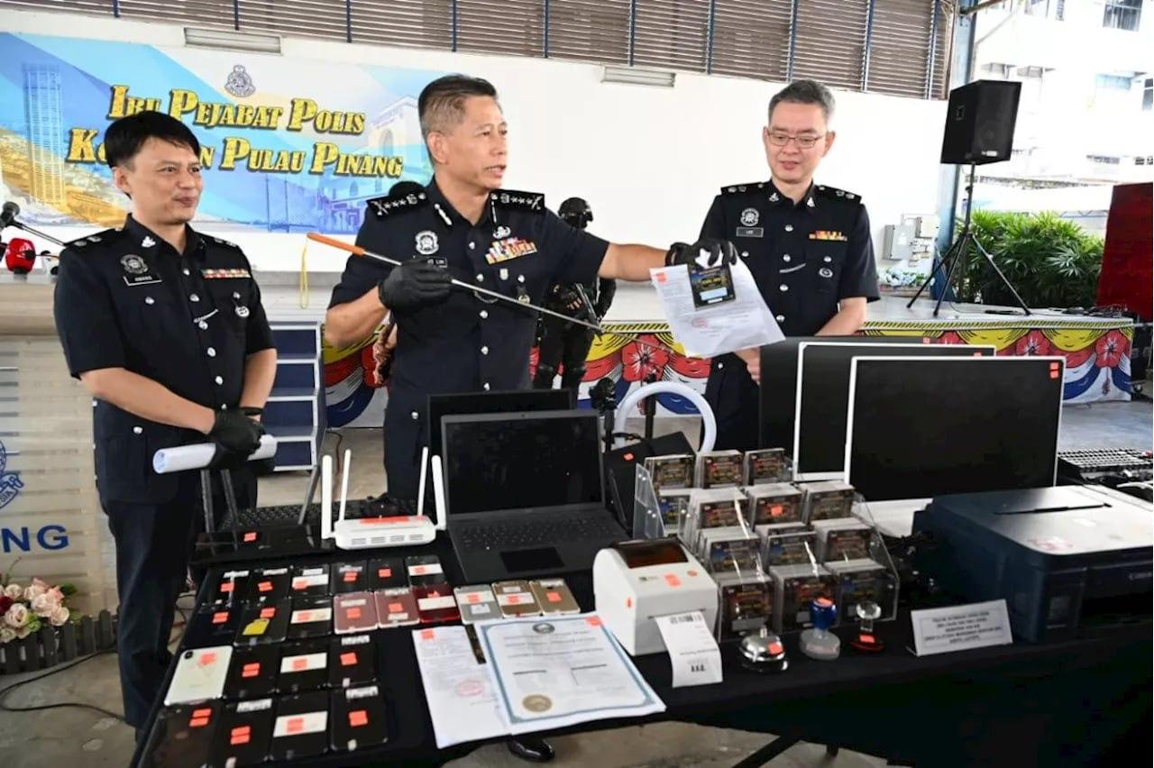 槟城警方通报破获3个线上“刮刮乐”诈骗窝点，共逮捕29名外国人，包括19名中国人…