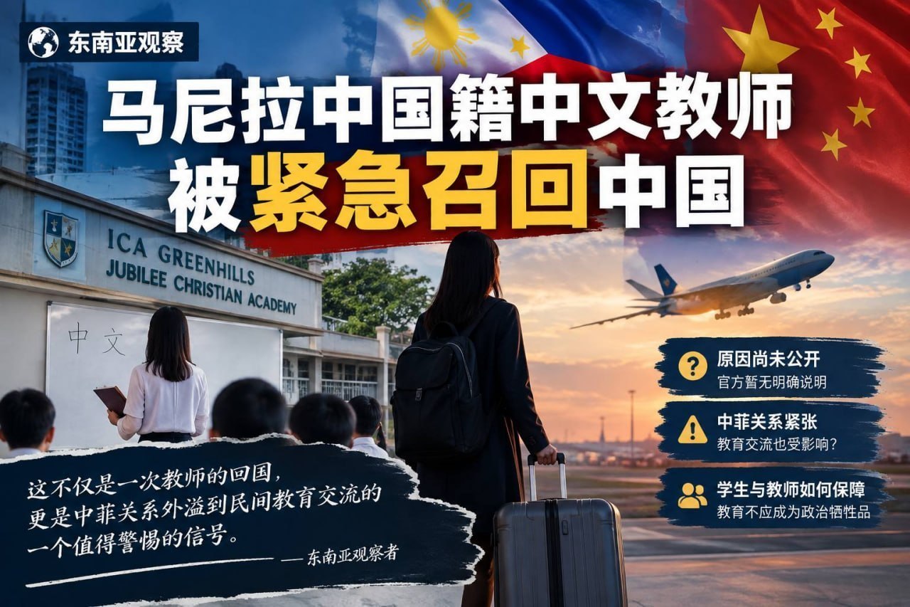菲律宾马尼拉多所华校近日通知中国籍中文教师离境，部分人员已迅速返回中国。目前校方…