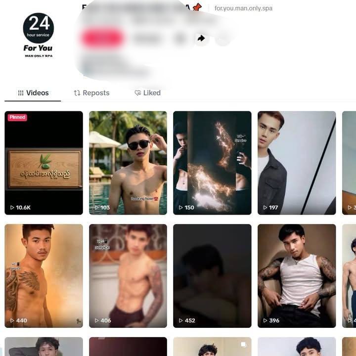 缅甸仰光的“Boy Spa”男妓产业在军政权下持续扩张，TikTok上多个账号如…