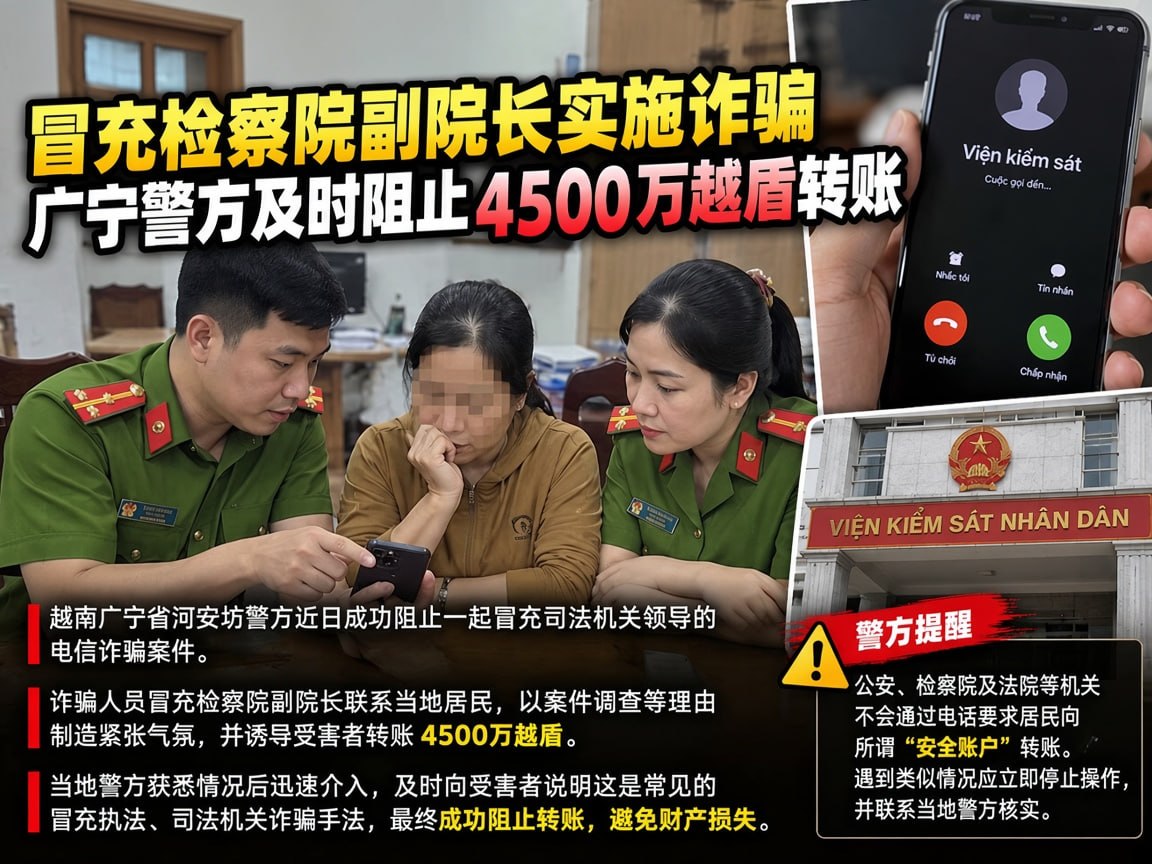 广宁警方阻止冒充检察院副院长诈骗案