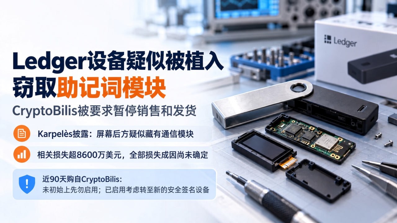 Ledger被曝藏间谍模块，经销商CryptoBilis被要求停售