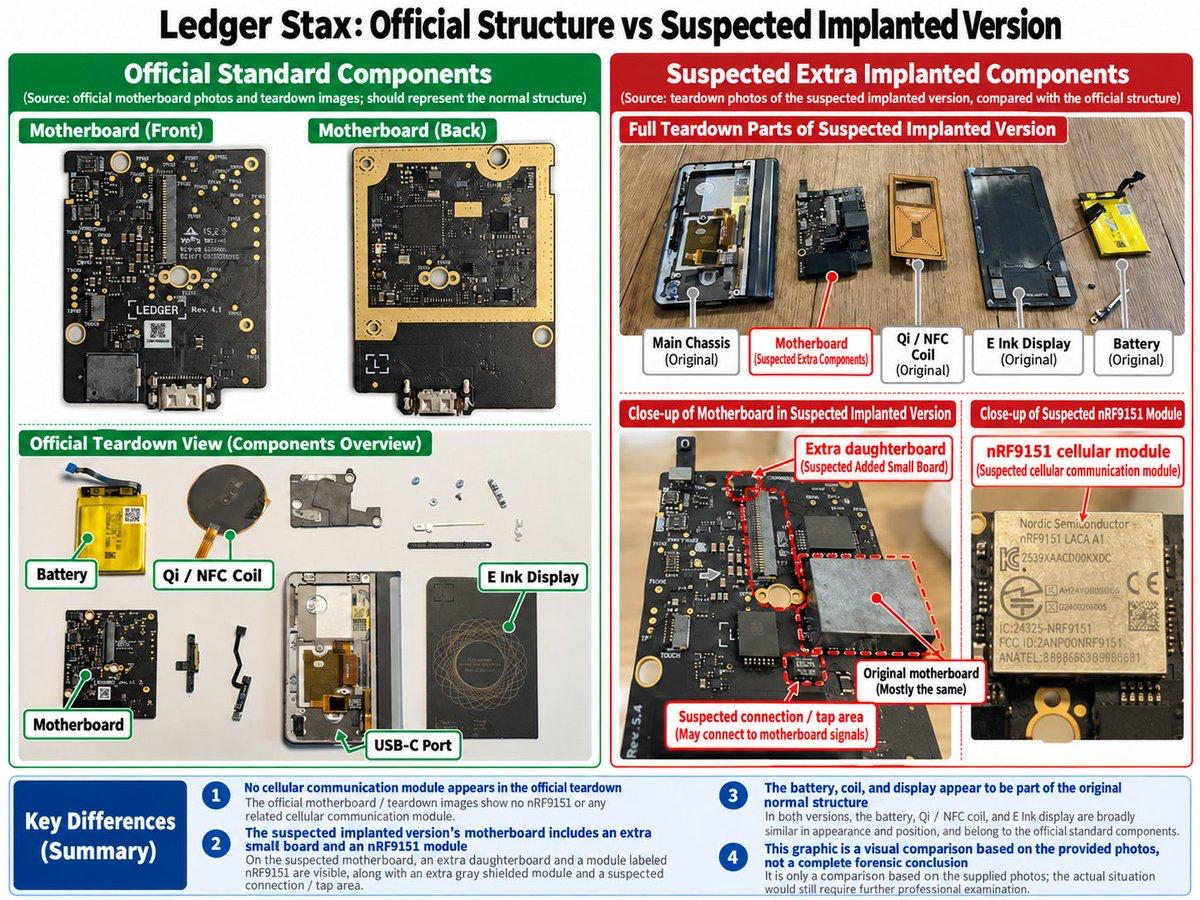 Ledger 供应链黑客有多硬核?拆解被植入后门的 Stax 硬件!