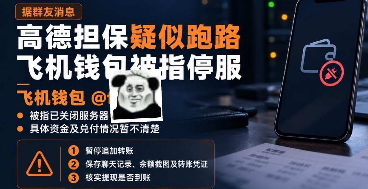 高德担保疑似跑路 旗下飞机钱包被指停服