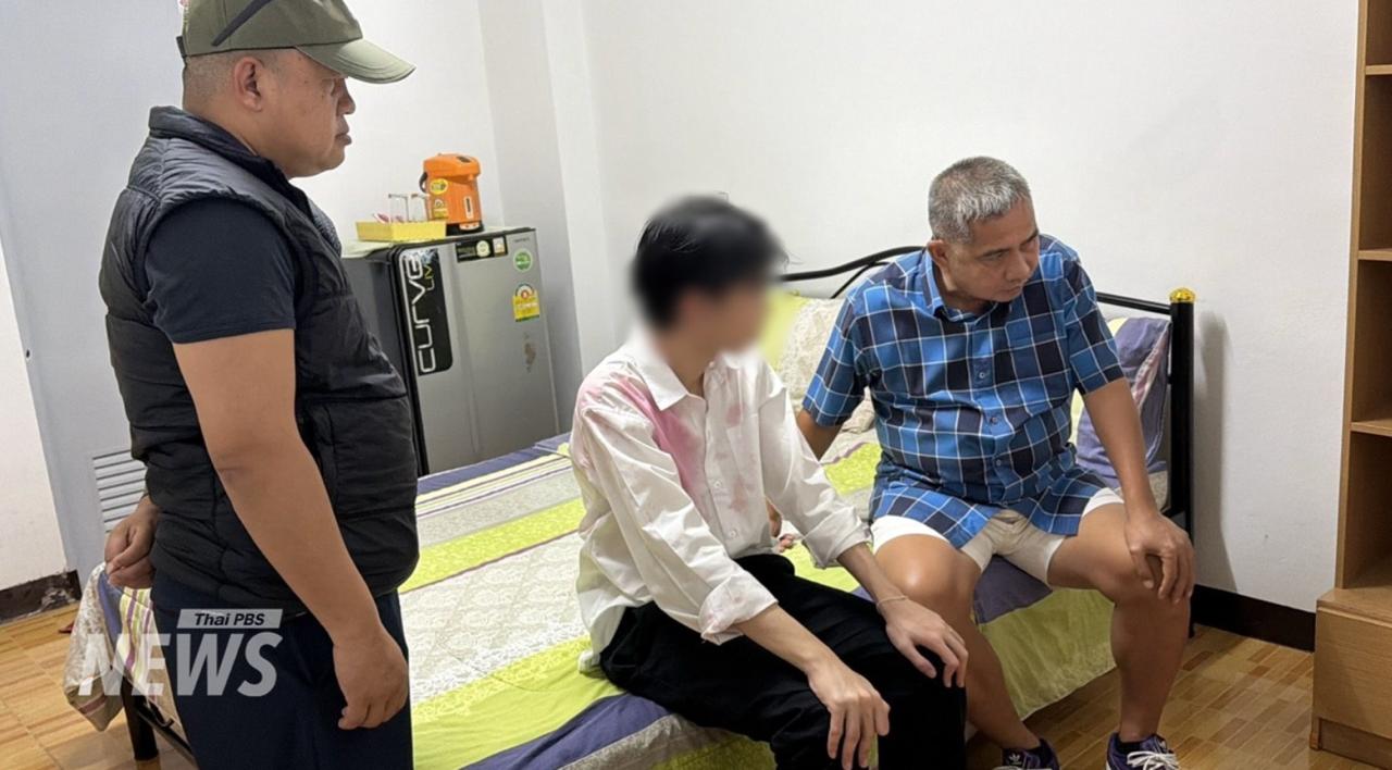 泰国曼谷警方救出遭电诈团伙操控男大学生
