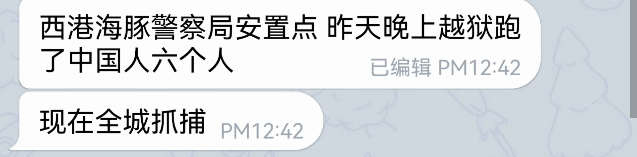 据可靠消息透露,就在昨晚,西港海豚警察局发生了一起越狱事件。六名中国籍在押人员成…