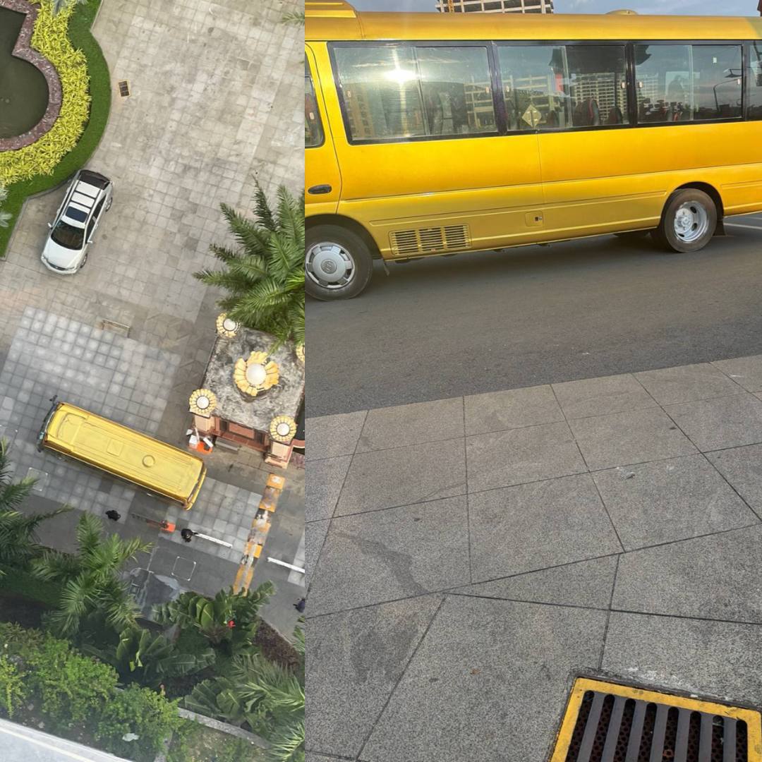 西港星汇海景湾大巴车就位接送人员回国
